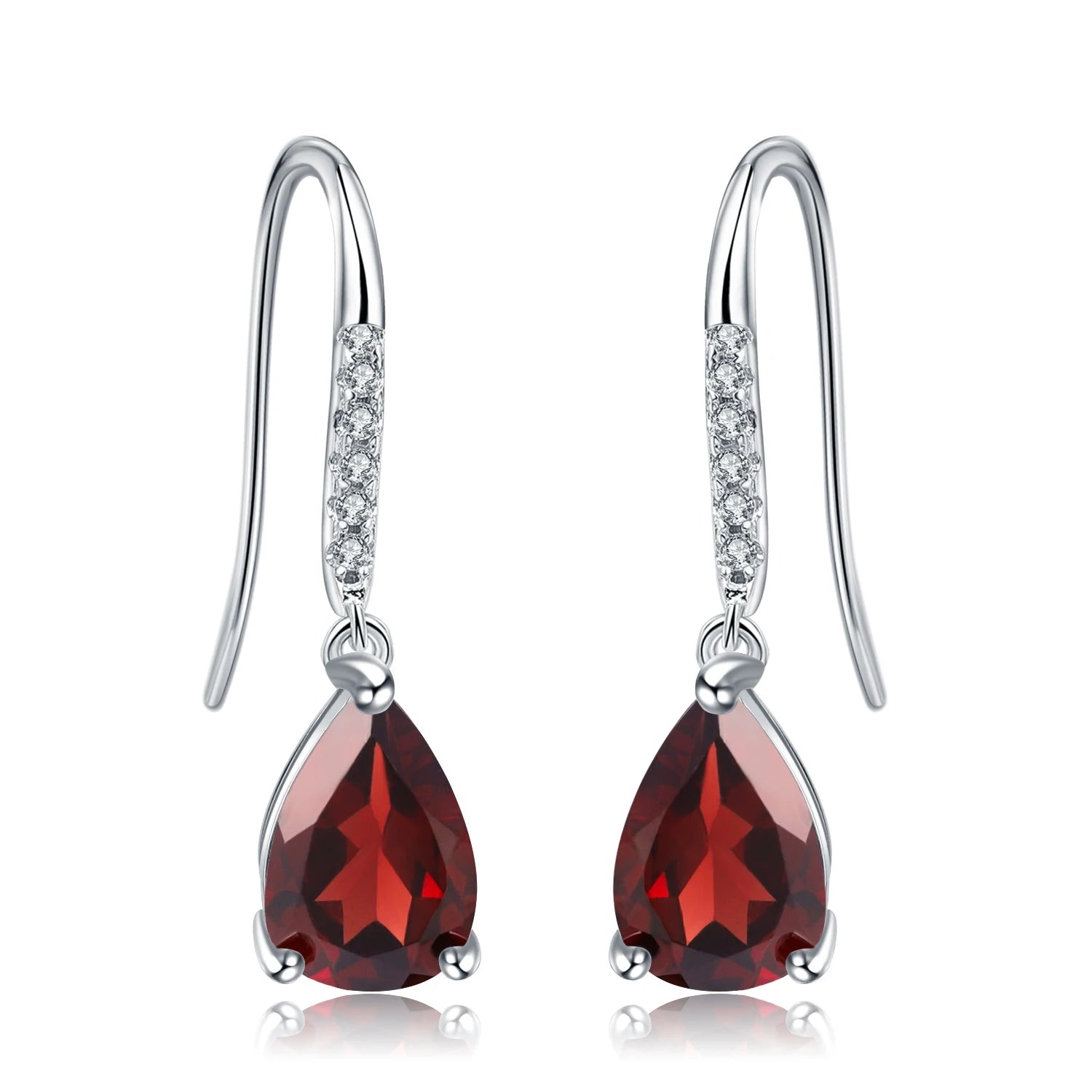 925 Sterling Silver Natural Gemstone Drop Earrings – Elegant Fine Jewelry for Women | Multiple Gem Colors