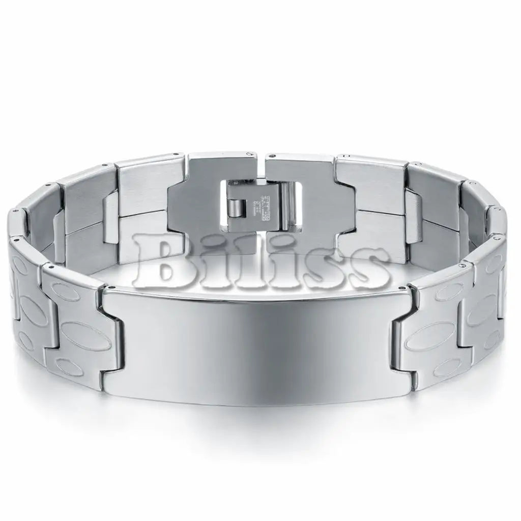 Men's Stainless Steel ID Bracelet – Bold 16mm Link Chain | Gold & Silver
