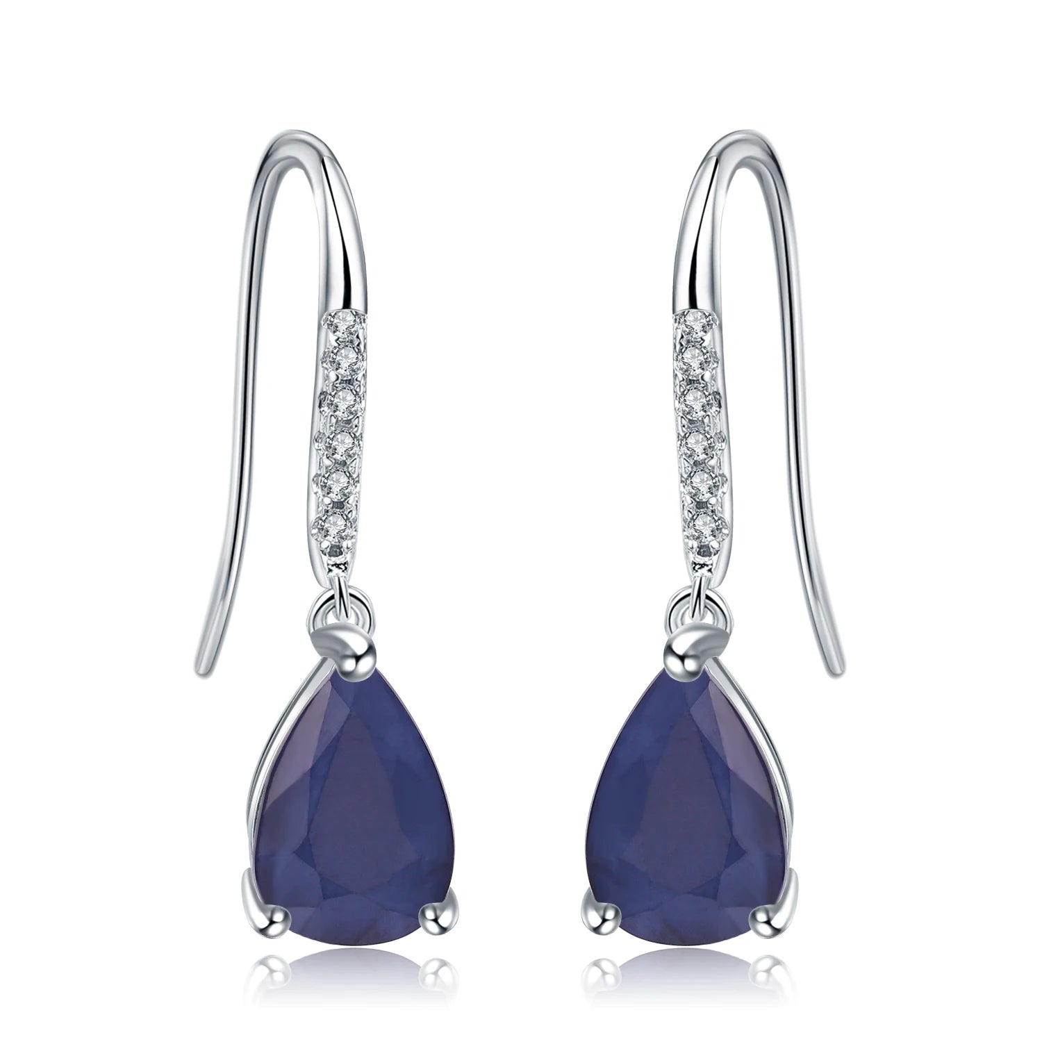 925 Sterling Silver Natural Gemstone Drop Earrings – Elegant Fine Jewelry for Women | Multiple Gem Colors
