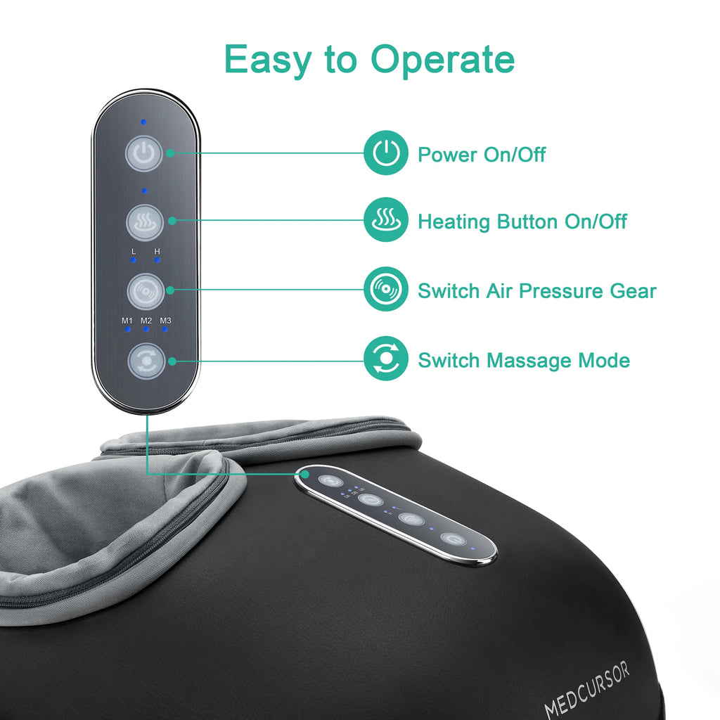 Medcursor Shiatsu Foot Massager with Heat & Rollers – Deep Muscle Relief