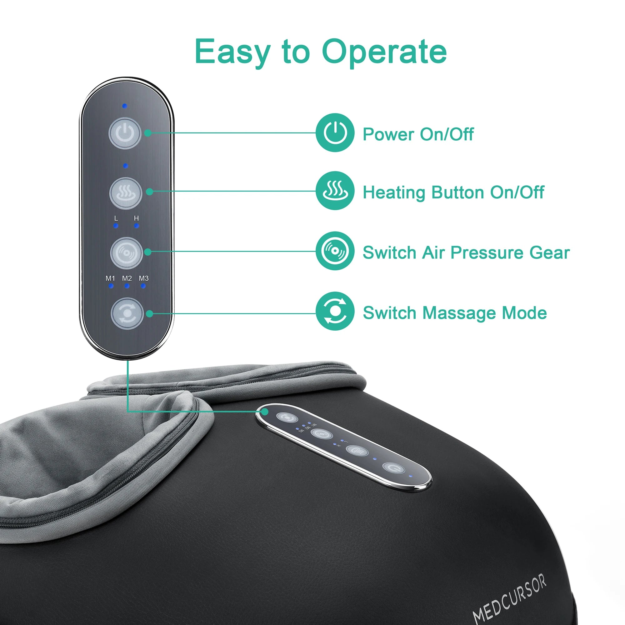 Medcursor Shiatsu Foot Massager with Heat & Rollers – Deep Muscle Relief