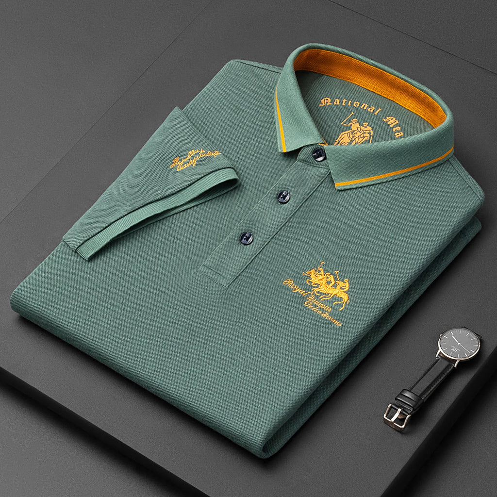 Men's Embroidered Cotton Polo Shirt