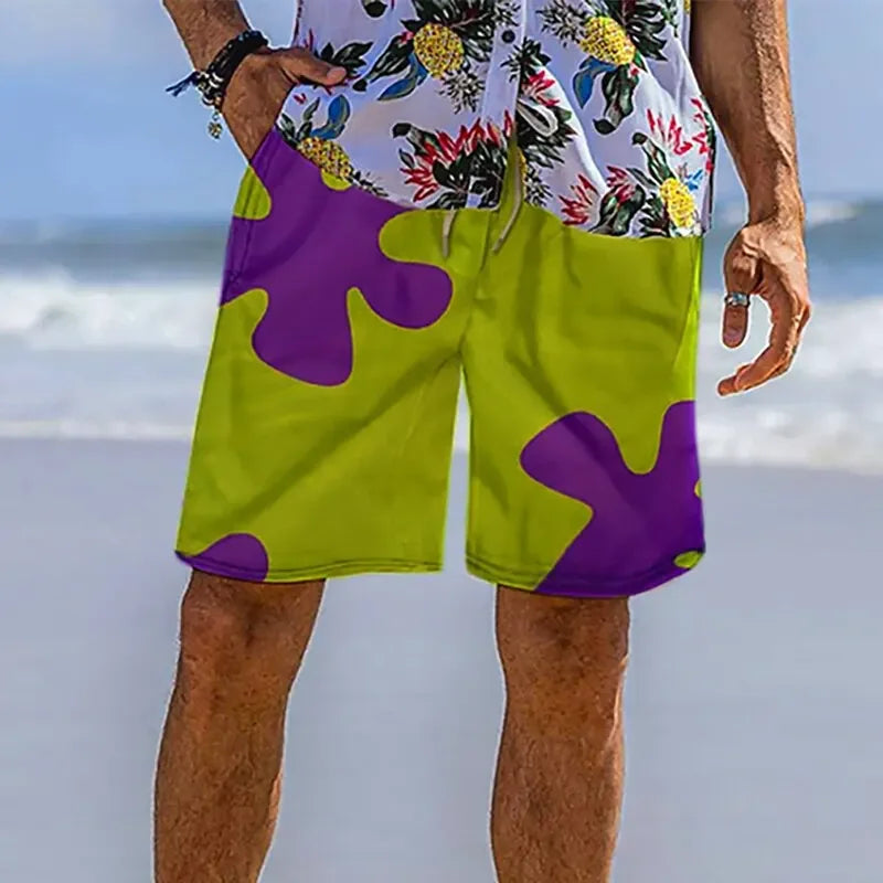 Men's Floral Beach Shorts | Slim Fit Casual Summer Vacation Shorts