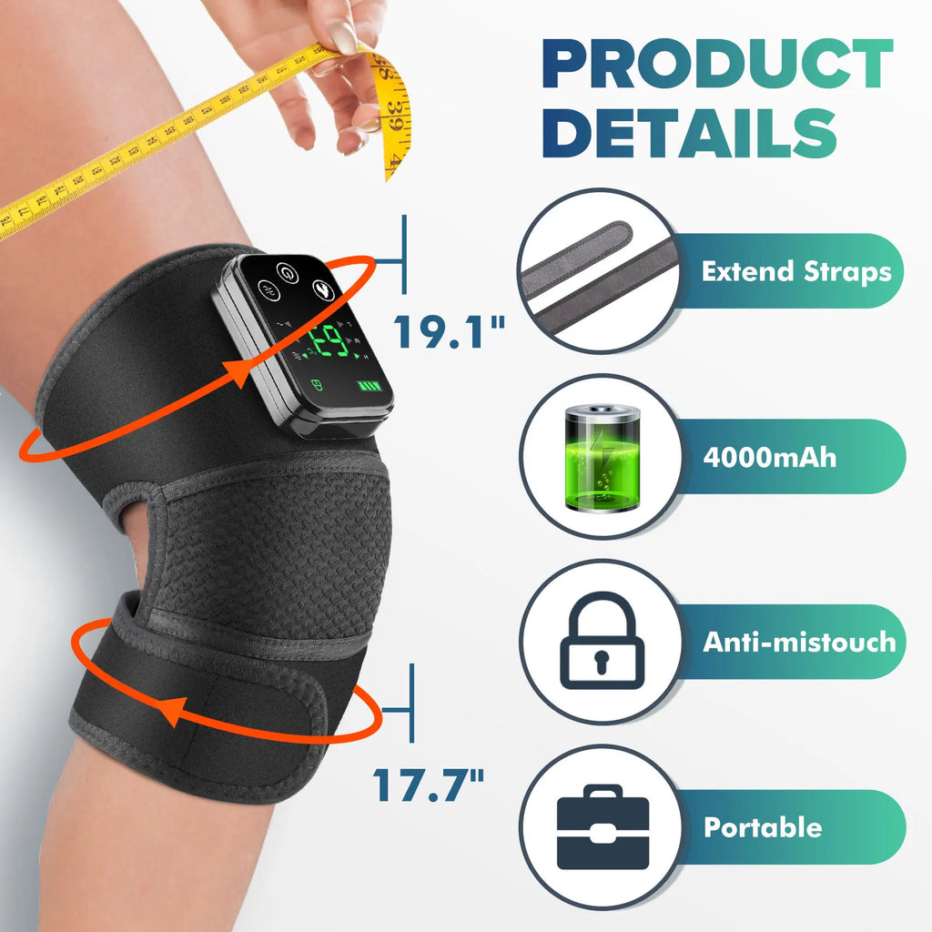 3-in-1 Electric Heating Knee Massager – Vibration Therapy for Knee, Shoulder & Elbow Pain Relief
