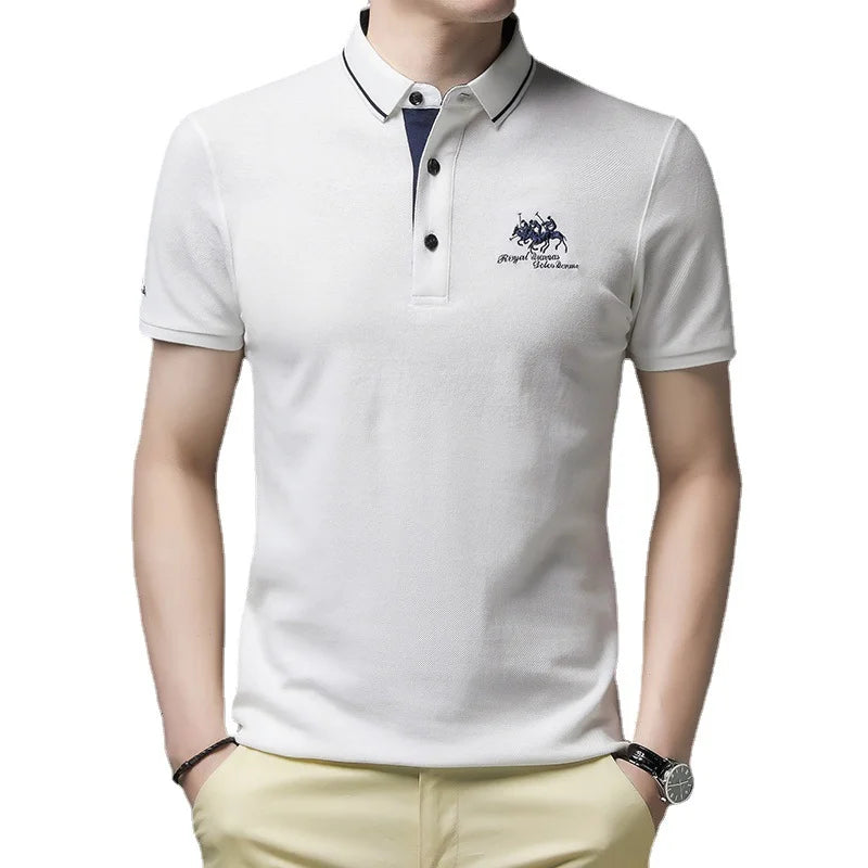 Men's Embroidered Cotton Polo Shirt