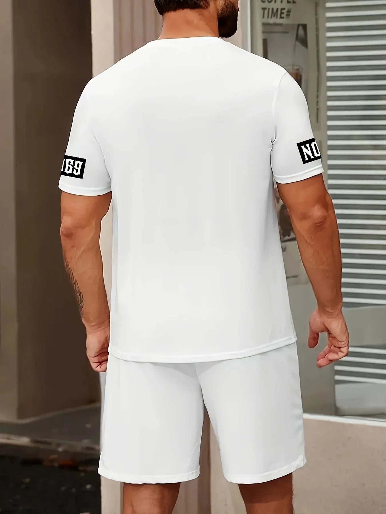 Men's Letter Print T-Shirt & Shorts Matching Set | Casual Summer Outfit
