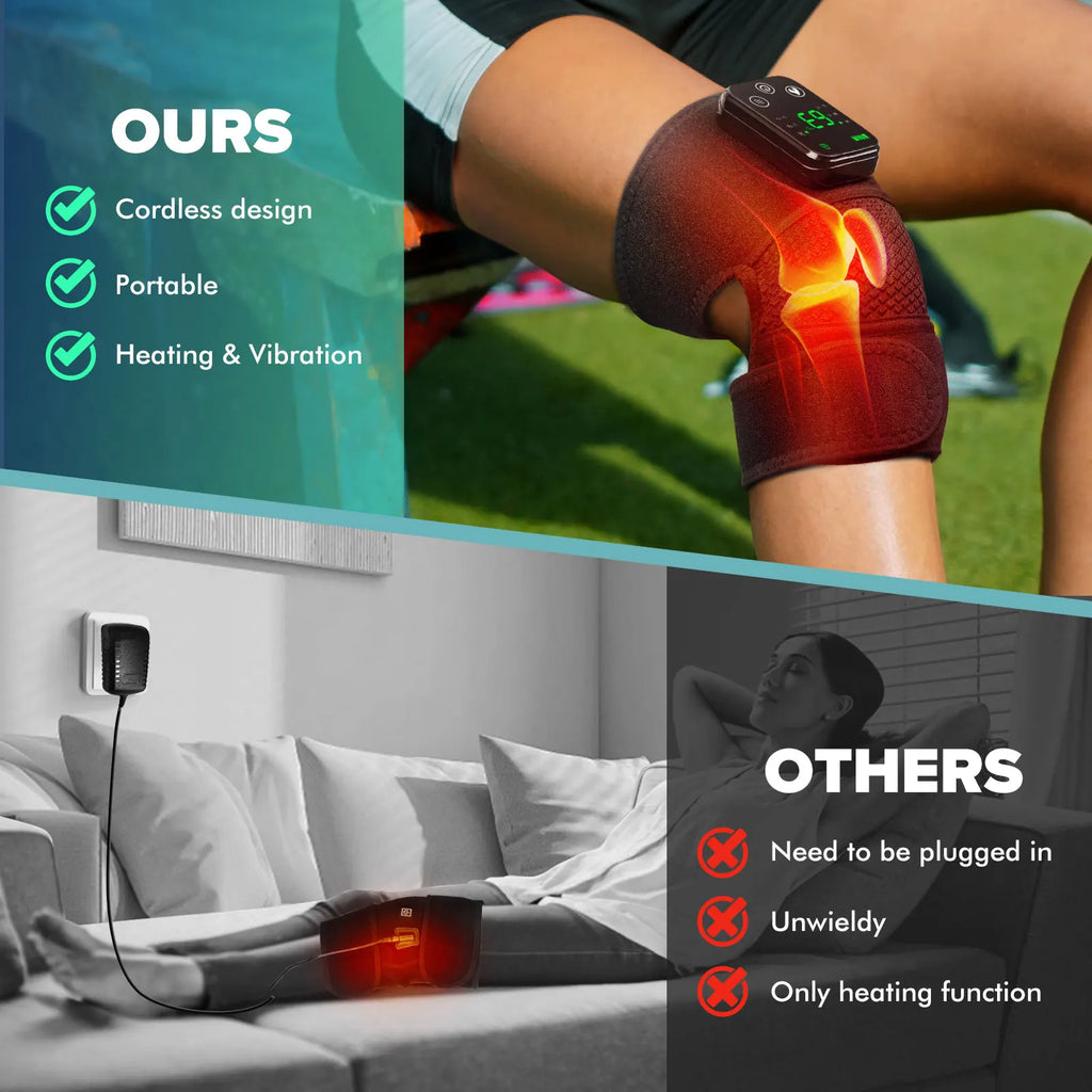 3-in-1 Electric Heating Knee Massager – Vibration Therapy for Knee, Shoulder & Elbow Pain Relief