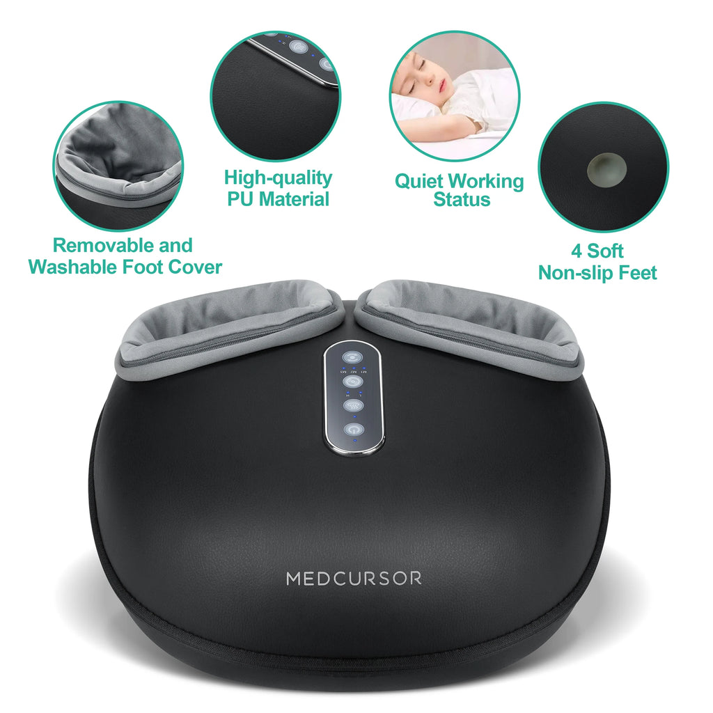 Medcursor Shiatsu Foot Massager with Heat & Rollers – Deep Muscle Relief