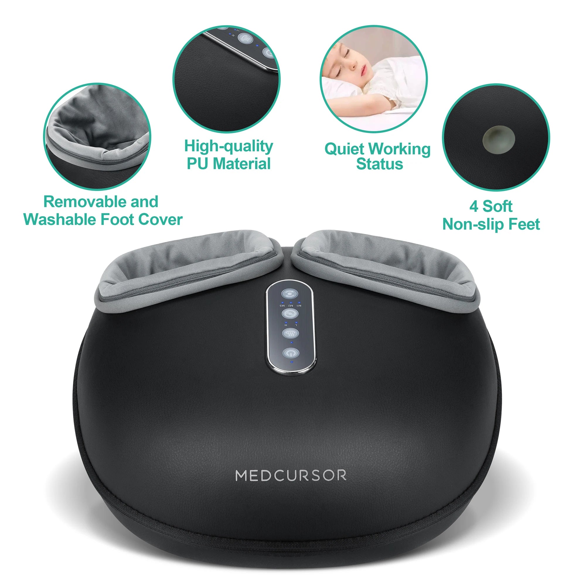 Medcursor Shiatsu Foot Massager with Heat & Rollers – Deep Muscle Relief