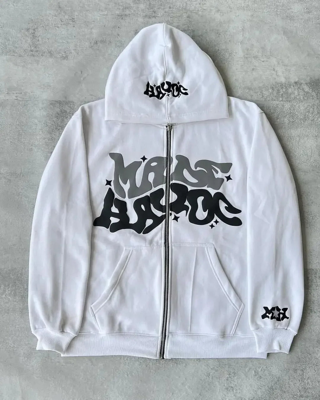 Men's Y2K Zip-Up Hoodie | Retro American Graphic Streetwear Jacket