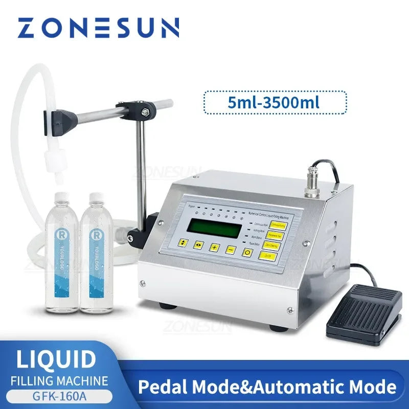 ZONESUN GFK-160A Automatic Liquid Filling Machine – 5 to 3500ml | Juice, Water, Cosmetics & More
