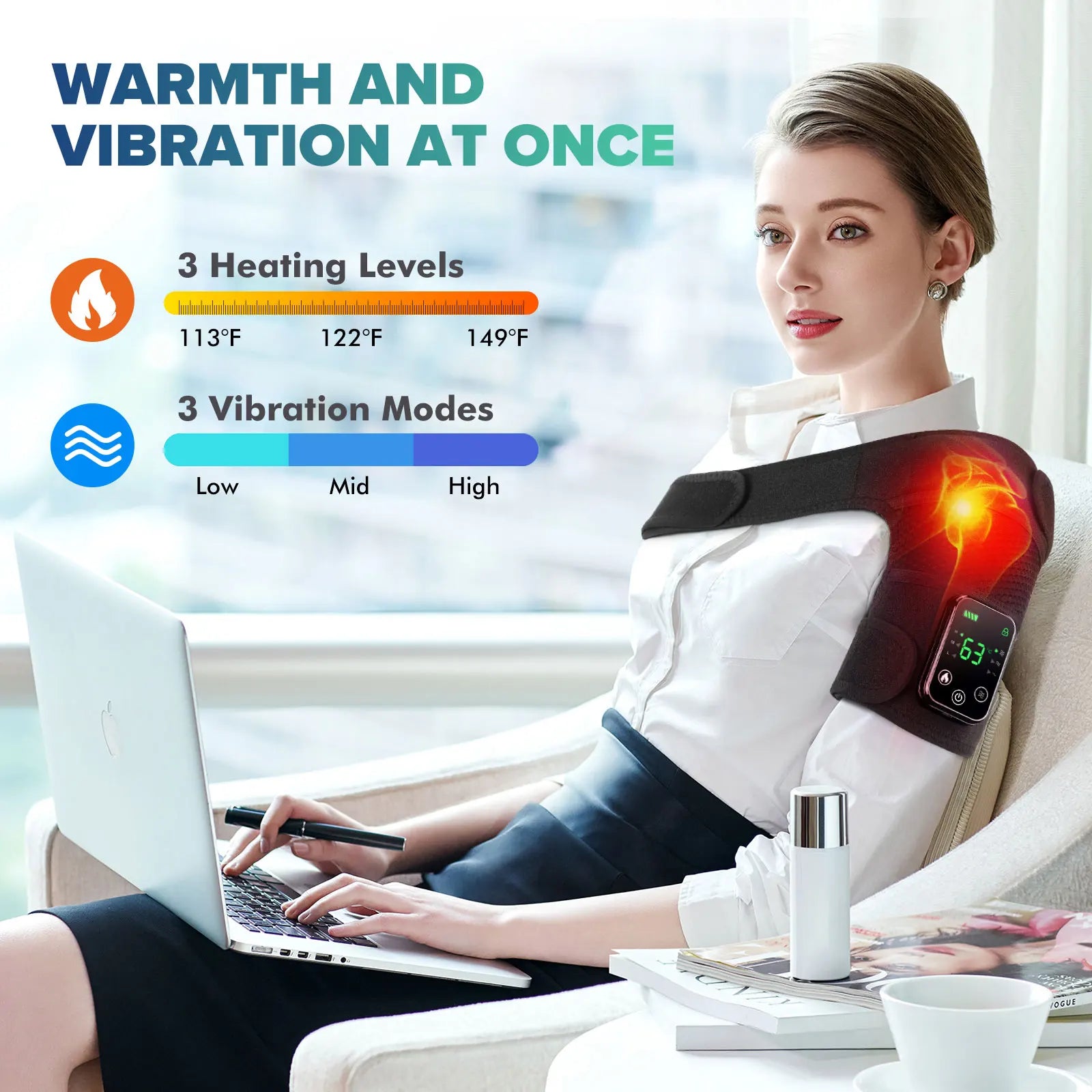 3-in-1 Electric Heating Knee Massager – Vibration Therapy for Knee, Shoulder & Elbow Pain Relief
