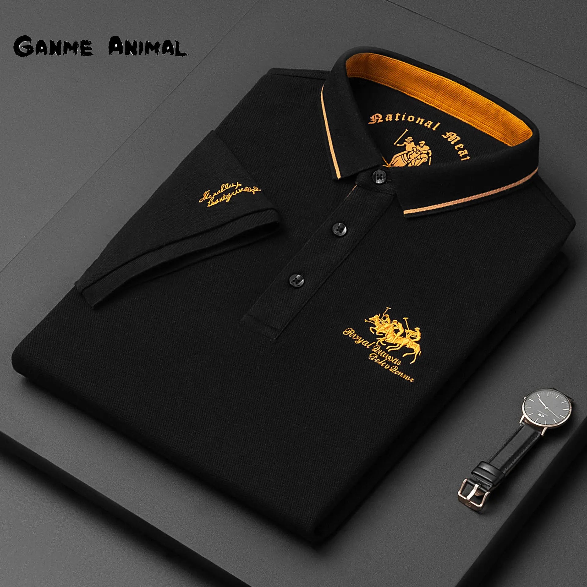 Men's Embroidered Cotton Polo Shirt
