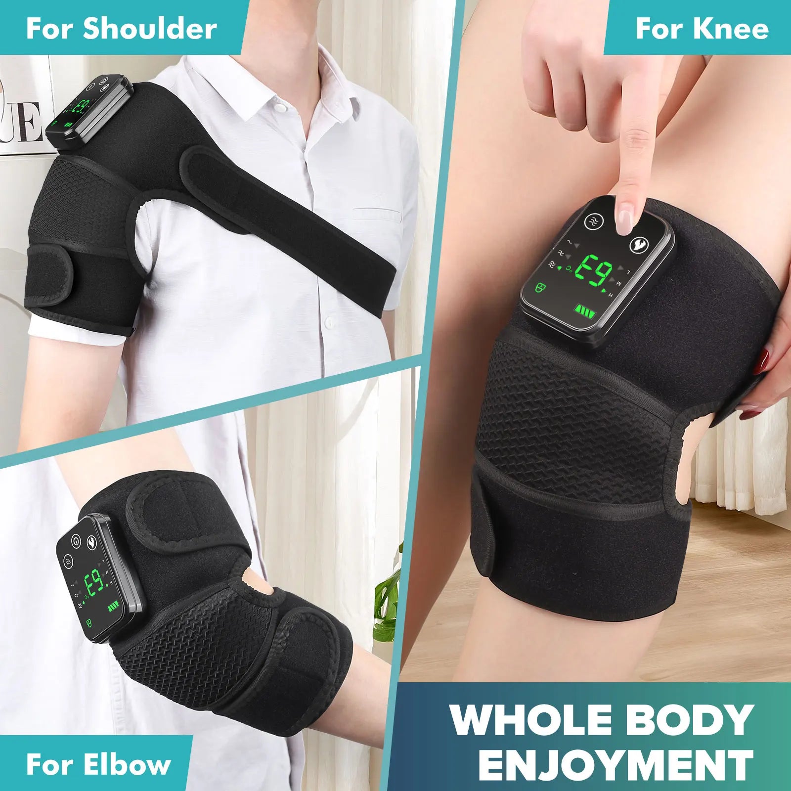 3-in-1 Electric Heating Knee Massager – Vibration Therapy for Knee, Shoulder & Elbow Pain Relief