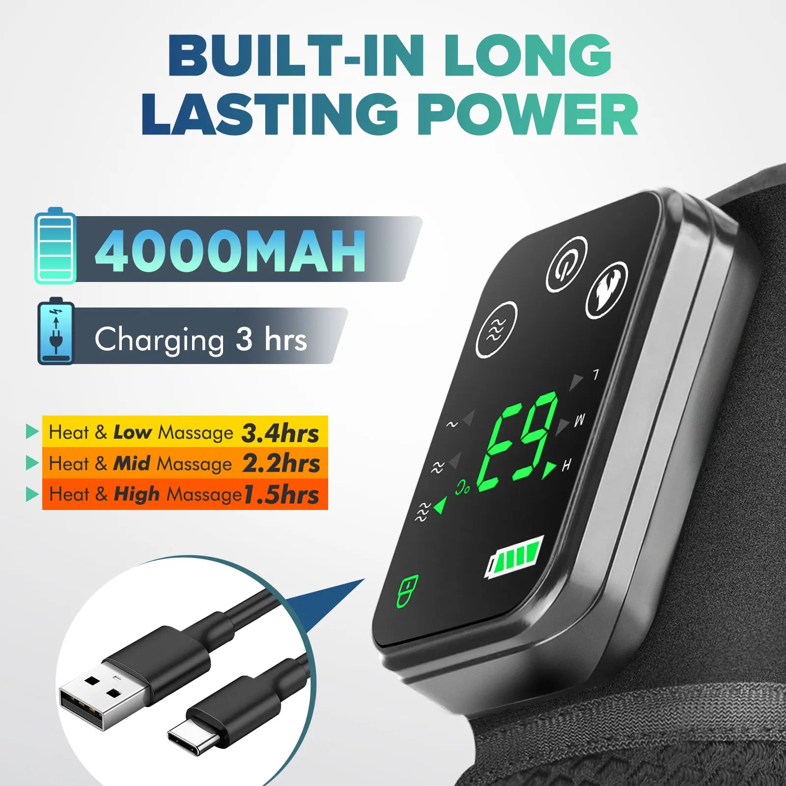3-in-1 Electric Heating Knee Massager – Vibration Therapy for Knee, Shoulder & Elbow Pain Relief