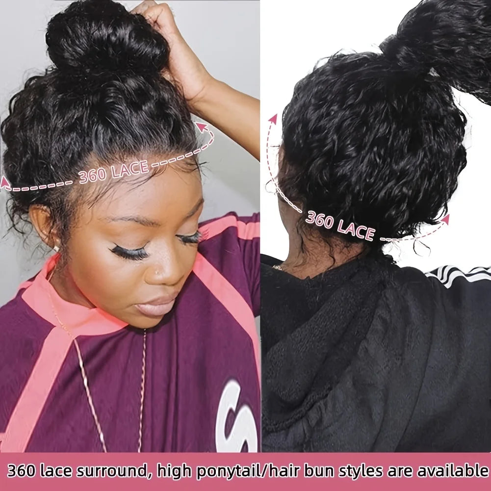 360 Full Lace Wig – Water Wave Brazilian Human Hair | Pre-Plucked & Bleached Knots