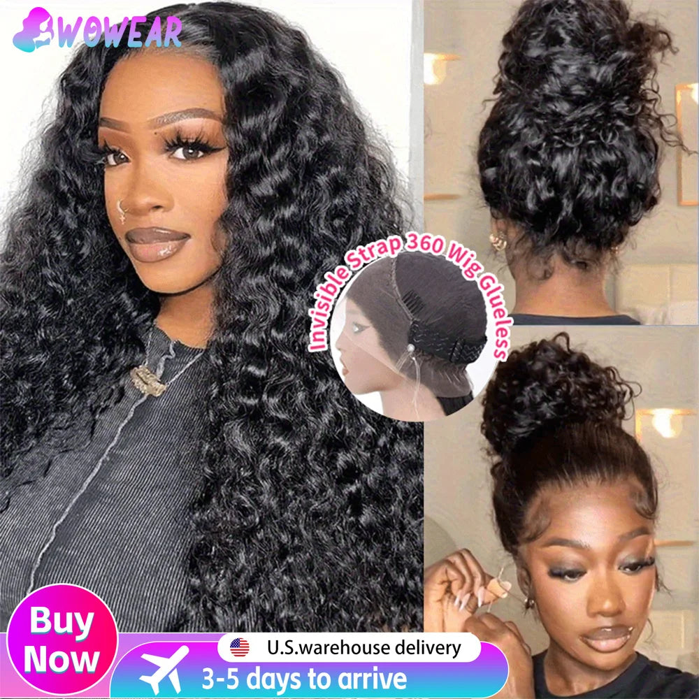 360 Full Lace Wig – Water Wave Brazilian Human Hair | Pre-Plucked & Bleached Knots
